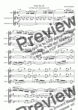 page one of Trio Nr.15 für Flüte und 2 Klarinetten in B