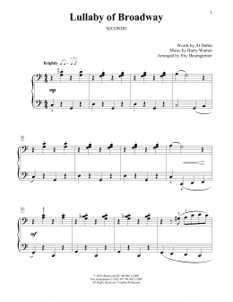 page one of Lullaby Of Broadway (Piano Duet)