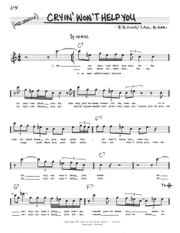 page one of Cryin' Won't Help You (Real Book – Melody, Lyrics & Chords)