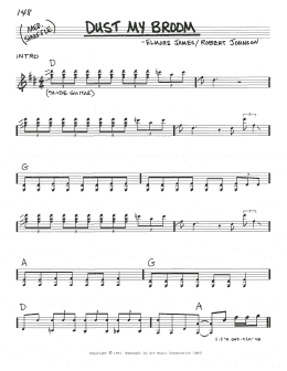 page one of Dust My Broom (Real Book – Melody, Lyrics & Chords)