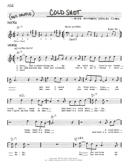 page one of Cold Shot (Real Book – Melody, Lyrics & Chords)