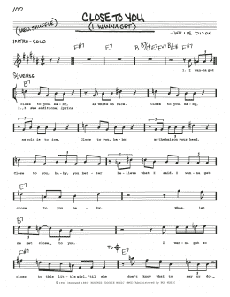 page one of Close To You (I Wanna Get) (Real Book – Melody, Lyrics & Chords)