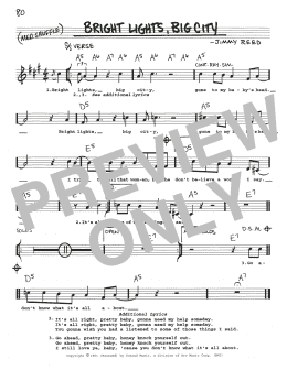 page one of Bright Lights, Big City (Real Book – Melody, Lyrics & Chords)
