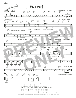 page one of Bad Boy (Real Book – Melody, Lyrics & Chords)