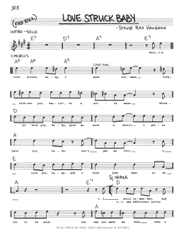 page one of Love Struck Baby (Real Book – Melody, Lyrics & Chords)