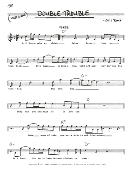 page one of Double Trouble (Real Book – Melody, Lyrics & Chords)