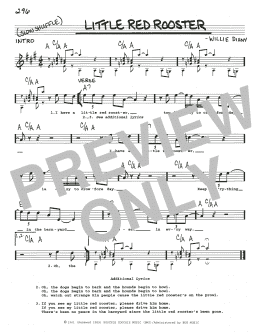 page one of Little Red Rooster (Real Book – Melody, Lyrics & Chords)