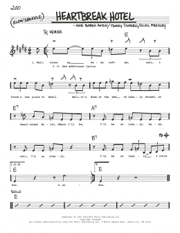 page one of Heartbreak Hotel (Real Book – Melody, Lyrics & Chords)