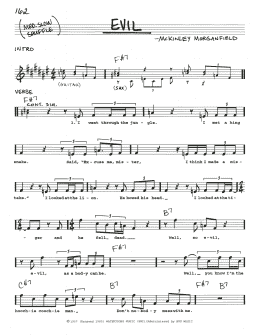 page one of Evil (Real Book – Melody, Lyrics & Chords)