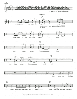 page one of Good Morning Little Schoolgirl (Real Book – Melody, Lyrics & Chords)