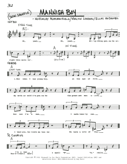 page one of Mannish Boy (Real Book – Melody, Lyrics & Chords)