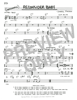 page one of Reconsider Baby (Real Book – Melody, Lyrics & Chords)