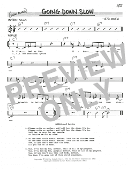 page one of Going Down Slow (Real Book – Melody, Lyrics & Chords)
