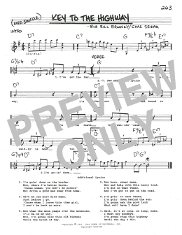 page one of Key To The Highway (Real Book – Melody, Lyrics & Chords)