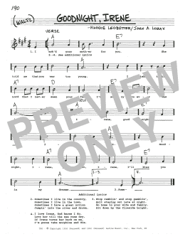 page one of Goodnight, Irene (Real Book – Melody, Lyrics & Chords)