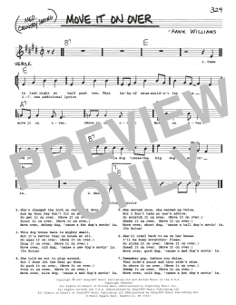 page one of Move It On Over (Real Book – Melody, Lyrics & Chords)