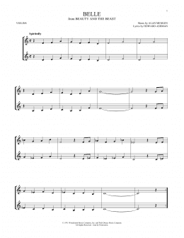 page one of Belle (from Beauty And The Beast) (Violin Duet)