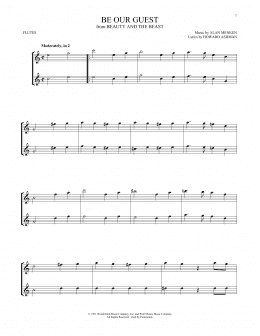 page one of Be Our Guest (from Beauty And The Beast) (Flute Duet)