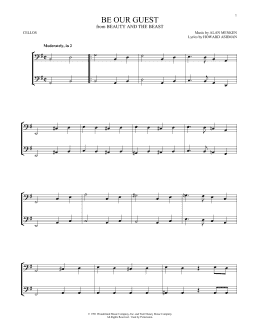 page one of Be Our Guest (from Beauty And The Beast) (Cello Duet)