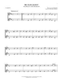 page one of Be Our Guest (from Beauty And The Beast) (Clarinet Duet)