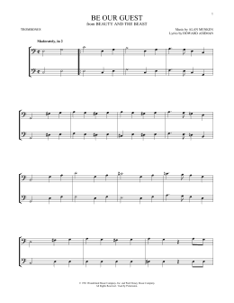page one of Be Our Guest (from Beauty And The Beast) (Trombone Duet)