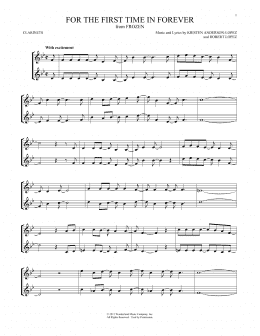 page one of For The First Time In Forever (from Frozen) (Clarinet Duet)