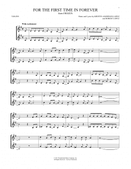 page one of For The First Time In Forever (from Frozen) (Violin Duet)