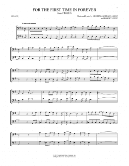 page one of For The First Time In Forever (from Frozen) (Cello Duet)