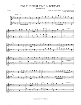 page one of For The First Time In Forever (from Frozen) (Flute Duet)