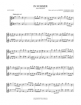 page one of In Summer (from Frozen) (Alto Sax Duet)