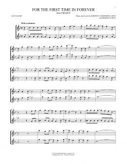page one of For The First Time In Forever (from Frozen) (Alto Sax Duet)