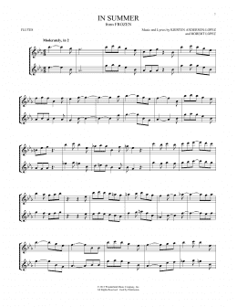 page one of In Summer (from Frozen) (Flute Duet)