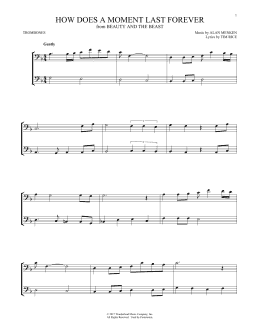 page one of How Does A Moment Last Forever (from Beauty And The Beast) (Trombone Duet)
