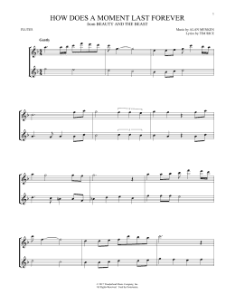 page one of How Does A Moment Last Forever (from Beauty And The Beast) (Flute Duet)
