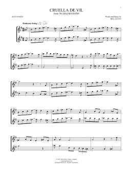 page one of Cruella De Vil (from 101 Dalmatians) (Alto Sax Duet)