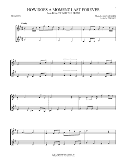 page one of How Does A Moment Last Forever (from Beauty And The Beast) (Trumpet Duet)