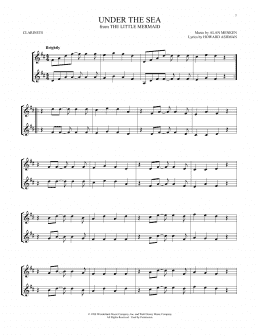 page one of Under The Sea (from The Little Mermaid) (Clarinet Duet)