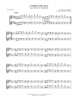 page one of Under The Sea (from The Little Mermaid) (Alto Sax Duet)