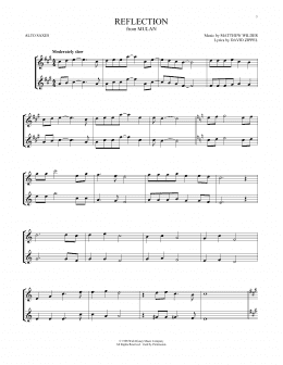 page one of Reflection (from Mulan) (Alto Sax Duet)
