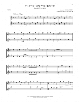 page one of That's How You Know (from Enchanted) (Flute Duet)