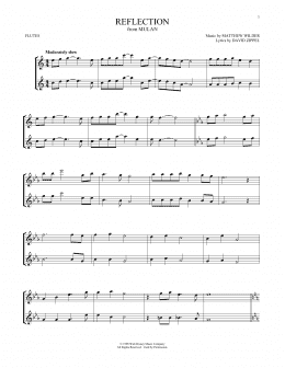 page one of Reflection (from Mulan) (Flute Duet)