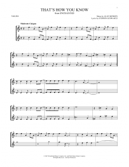 page one of That's How You Know (from Enchanted) (Violin Duet)