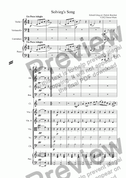 page one of Grieg - Solvieg's Song for Small Orchestra