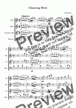 page one of Glancing Blow - Wind Quartet