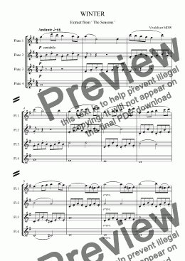 page one of Vivaldi Seasons Suite: Winter