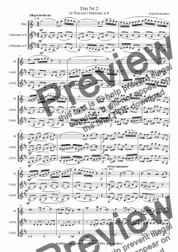 page one of Trio Nr.2 für Flöte und 2 Klarinetten in B