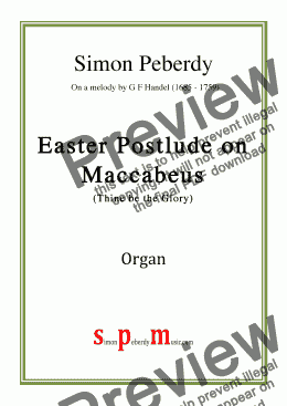 page one of Organ Easter Postlude on Maccabeus (Thine be the Glory) by Simon Peberdy, on a melody by Handel