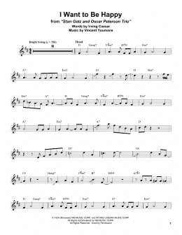 page one of I Want To Be Happy (Alto Sax Transcription)