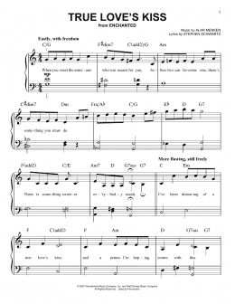 page one of True Love's Kiss (from Enchanted) (Very Easy Piano)