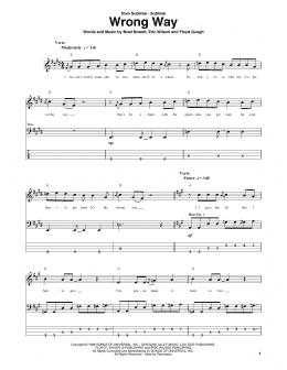 page one of Wrong Way (Bass Guitar Tab)